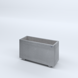 FIORIERE IN CEMENTO LISCE RETTANGOLARI PIEDINI SEPARATI IMPERMEABILIZZATE CM80X30X44H GRIGIO