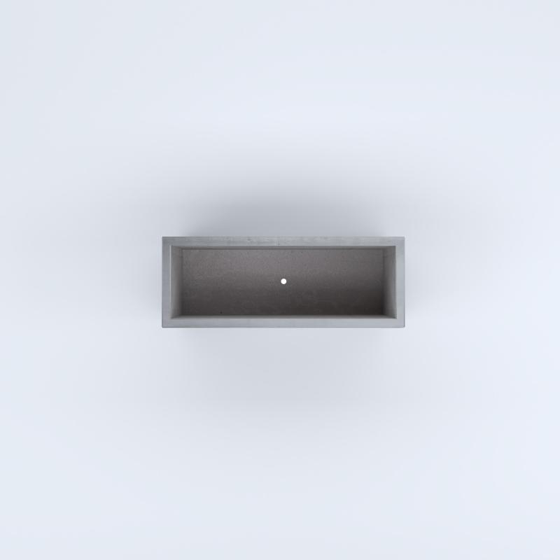 FIORIERE IN CEMENTO LISCE RETTANGOLARI PIEDINI SEPARATI IMPERMEABILIZZATE CM80X30X44H GRIGIO