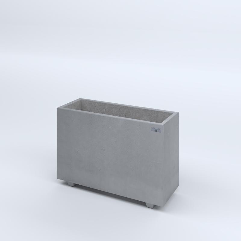 FIORIERE IN CEMENTO LISCE RETTANGOLARI PIEDINI SEPARATI IMPERMEABILIZZATE CM80X30X54H GRIGIO
