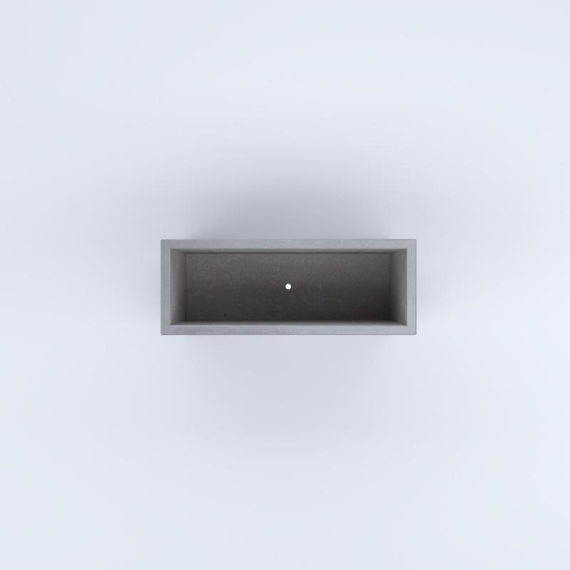 FIORIERE IN CEMENTO LISCE RETTANGOLARI PIEDINI SEPARATI IMPERMEABILIZZATE CM80X30X54H GRIGIO