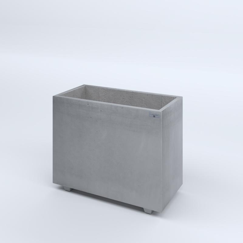 FIORIERE IN CEMENTO LISCE RETTANGOLARI PIEDINI SEPARATI IMPERMEABILIZZATE CM80X40X64H GRIGIO