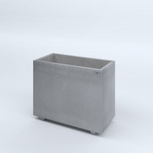 FIORIERE IN CEMENTO LISCE RETTANGOLARI PIEDINI SEPARATI IMPERMEABILIZZATE CM80X40X64H GRIGIO