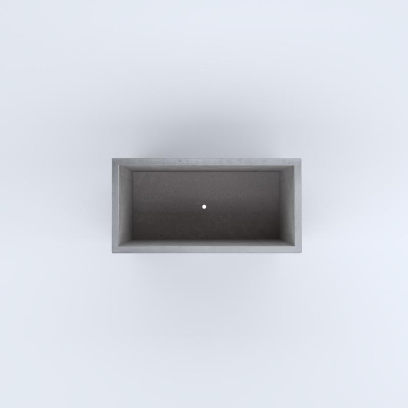 FIORIERE IN CEMENTO LISCE RETTANGOLARI PIEDINI SEPARATI IMPERMEABILIZZATE CM80X40X64H GRIGIO