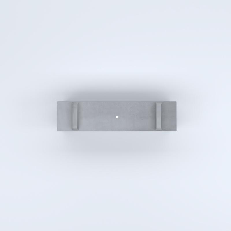 FIORIERE IN CEMENTO LISCE RETTANGOLARI PIEDINI SEPARATI IMPERMEABILIZZATE CM100X25X54H GRIGIO