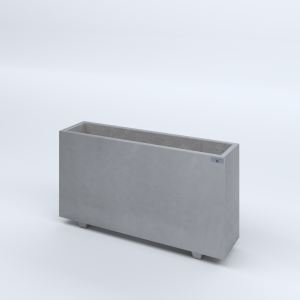 FIORIERE IN CEMENTO LISCE RETTANGOLARI PIEDINI SEPARATI IMPERMEABILIZZATE CM100X25X54H GRIGIO