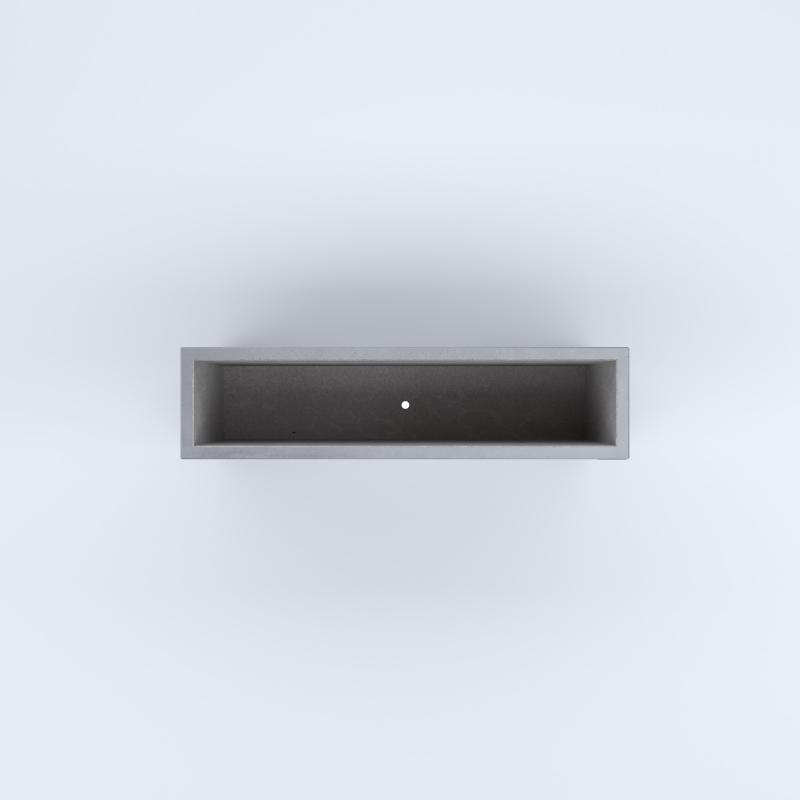 FIORIERE IN CEMENTO LISCE RETTANGOLARI PIEDINI SEPARATI IMPERMEABILIZZATE CM100X25X54H GRIGIO