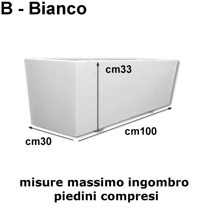 FIORIERE IN CEMENTO LISCE RETTANGOLARI PIEDINI SEPARATI CM100