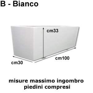 FIORIERE IN CEMENTO LISCE RETTANGOLARI PIEDINI SEPARATI CM100