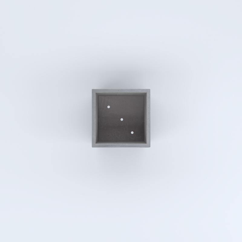 FIORIERE IN CEMENTO LISCE CUBO PIEDINI ACQUASTOP CM40X40X40H GRIGIO