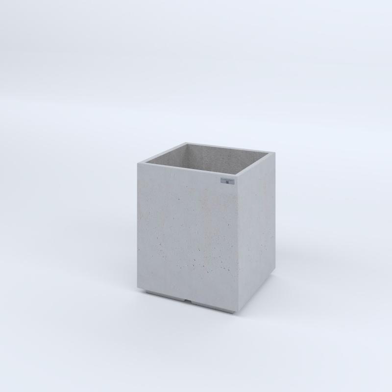 FIORIERE IN CEMENTO LISCE CUBO PIEDINI ACQUASTOP CM50X50X60H BIANCO