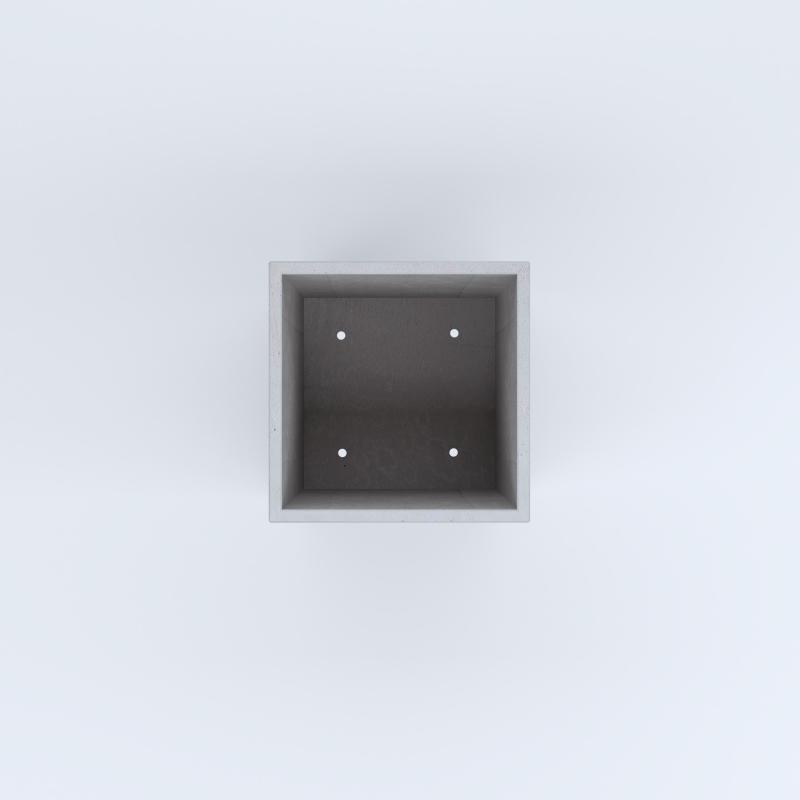 FIORIERE IN CEMENTO LISCE CUBO PIEDINI ACQUASTOP CM50X50X60H BIANCO
