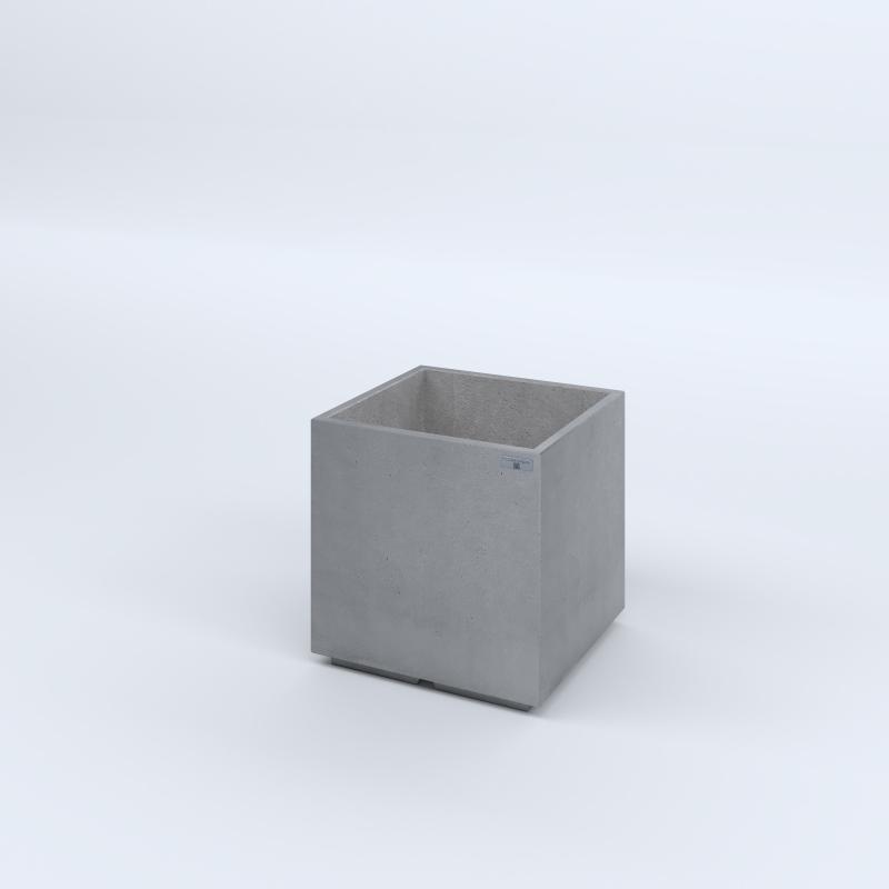 FIORIERE IN CEMENTO LISCE CUBO PIEDINI ACQUASTOP CM50X50X50H GRIGIO