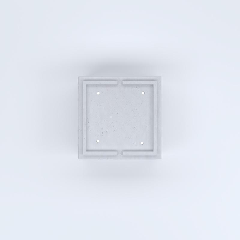 FIORIERE IN CEMENTO LISCE CUBO PIEDINI ACQUASTOP CM60X60X30H BIANCO