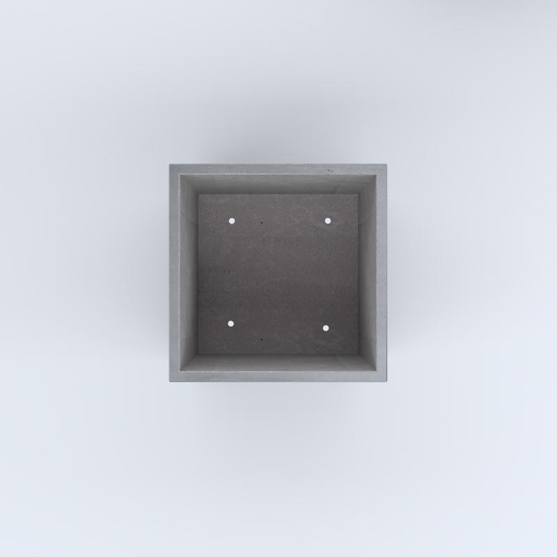 FIORIERE IN CEMENTO LISCE CUBO PIEDINI ACQUASTOP CM60X60X60H GRIGIO