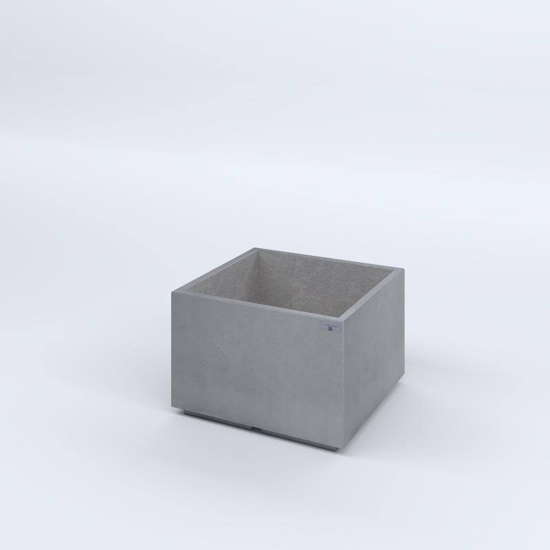 FIORIERE IN CEMENTO LISCE CUBO PIEDINI ACQUASTOP CM60X60X40H GRIGIO