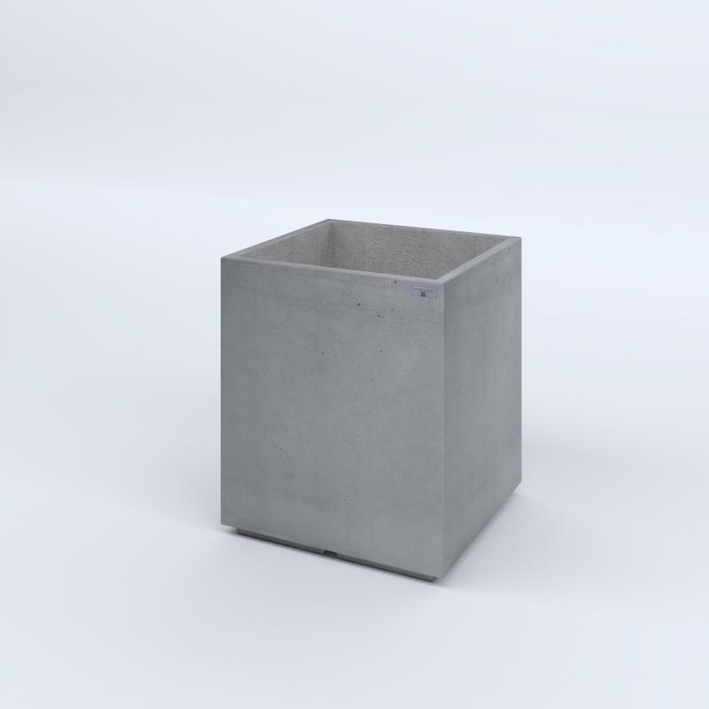 FIORIERE IN CEMENTO LISCE CUBO PIEDINI ACQUASTOP CM60X60X70H GRIGIO
