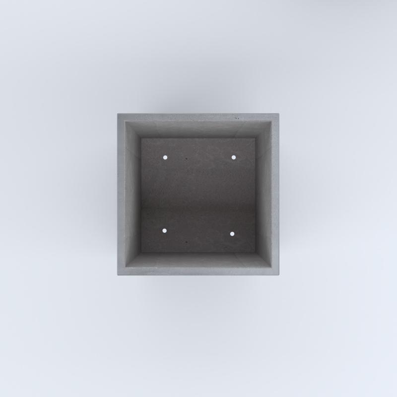 FIORIERE IN CEMENTO LISCE CUBO PIEDINI ACQUASTOP CM60X60X70H GRIGIO