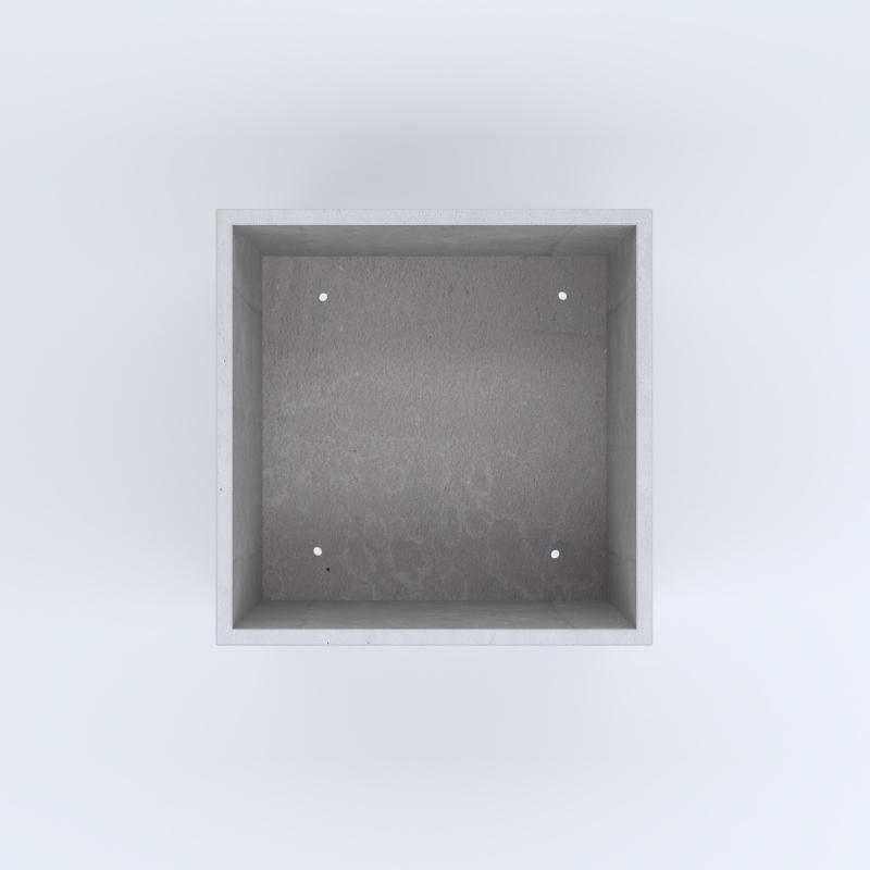 FIORIERE IN CEMENTO LISCE CUBO PIEDINI ACQUASTOP CM80X80X50H BIANCO