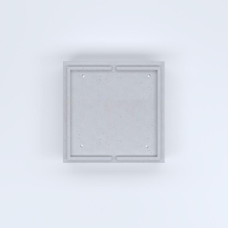 FIORIERE IN CEMENTO LISCE CUBO PIEDINI ACQUASTOP CM80X80X70H BIANCO