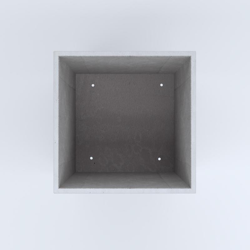 FIORIERE IN CEMENTO LISCE CUBO PIEDINI ACQUASTOP CM80X80X80H BIANCO