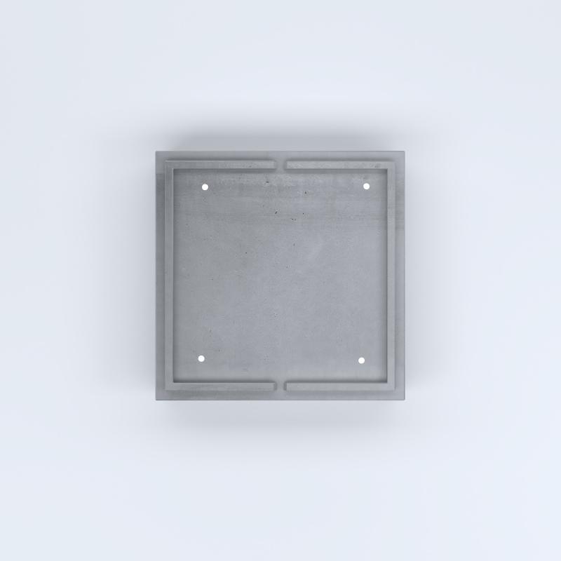 FIORIERE IN CEMENTO LISCE CUBO PIEDINI ACQUASTOP CM80X80X20H GRIGIO
