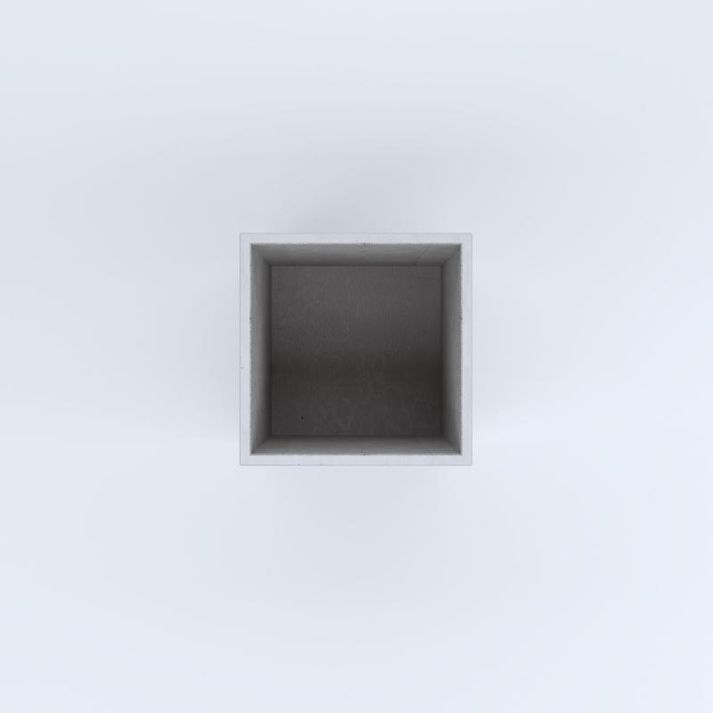 FIORIERE IN CEMENTO LISCE CUBO SENZA PIEDINI CM50X50X60H BIANCO