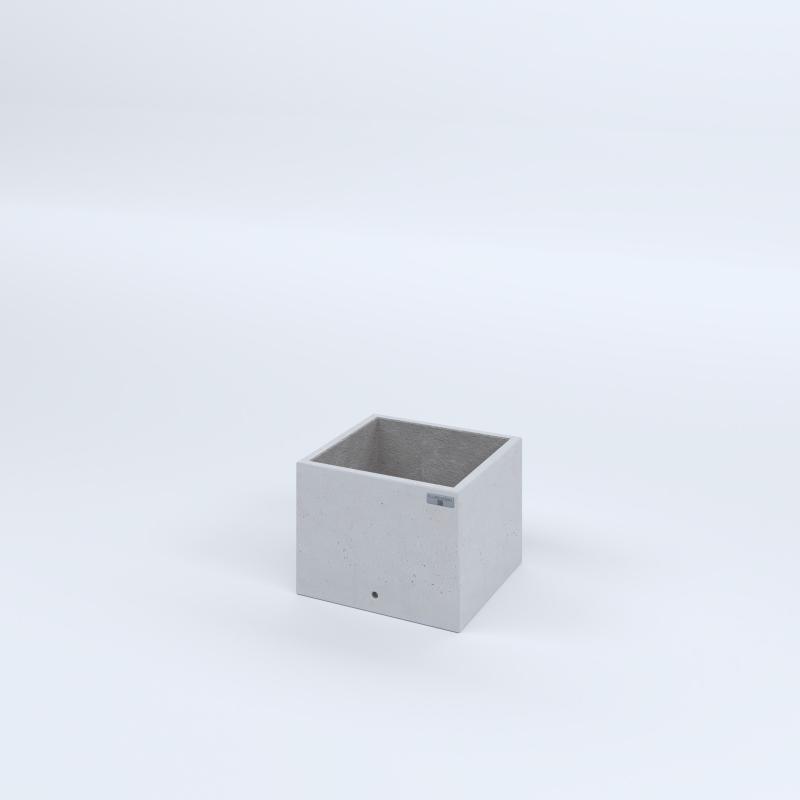 FIORIERE IN CEMENTO LISCE CUBO SENZA PIEDINI CM40X40X30H BIANCO