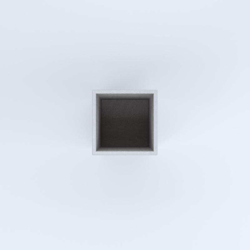 FIORIERE IN CEMENTO LISCE CUBO SENZA PIEDINI CM40X40X60H BIANCO