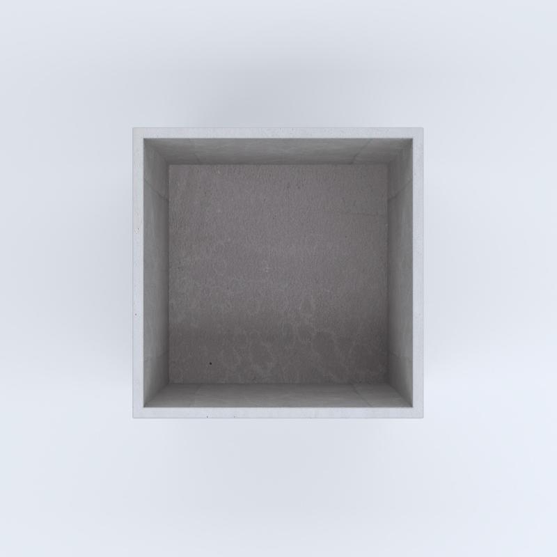 FIORIERE IN CEMENTO LISCE CUBO SENZA PIEDINI CM80X80X60H BIANCO