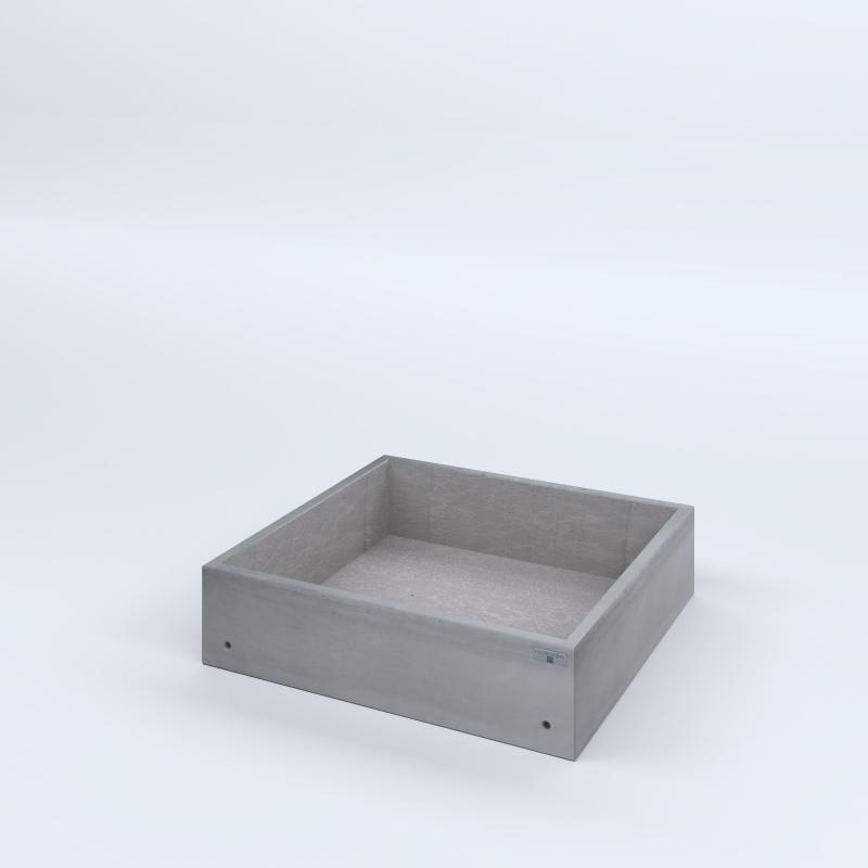 FIORIERE IN CEMENTO LISCE CUBO SENZA PIEDINI CM80X80X20H GRIGIO