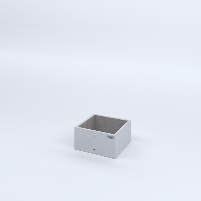 FIORIERE IN CEMENTO LISCE CUBO SENZA PIEDINI CM40X40X20H BIANCO