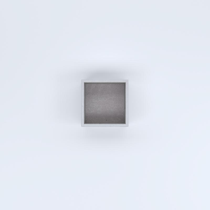 FIORIERE IN CEMENTO LISCE CUBO SENZA PIEDINI CM40X40X20H BIANCO